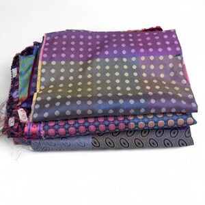 3pc Italian Silk Neckwear Sampler Panel Bundle (0.5–2yds)